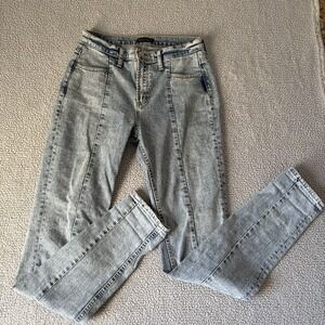 Silver Jeans Frisco Tapered Leg High Rise Women's‎ Acid Wash Size 27/ 35 Tall